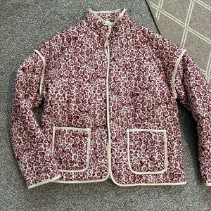 Floral Quilted Jacket with Pockets